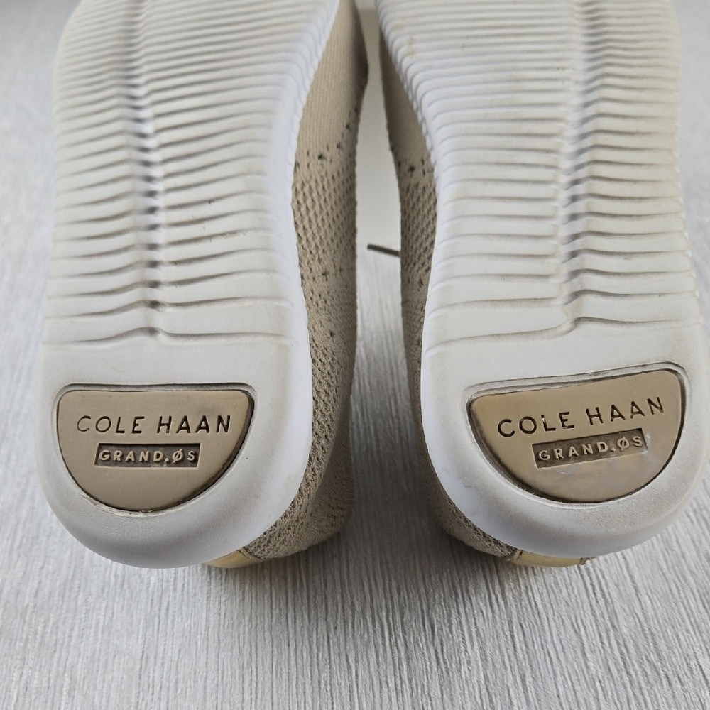 Cole Haan Zerogrand Stitchlite Oxford Beige Gold Knit Sneakers Womens 8.5B - Picture 11 of 16